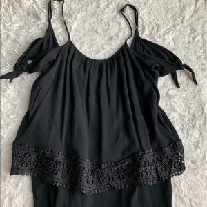 Black off the shoulder top